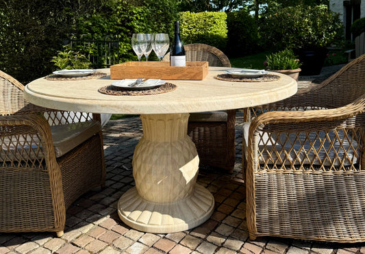 4 Seater Travertine Dining Set